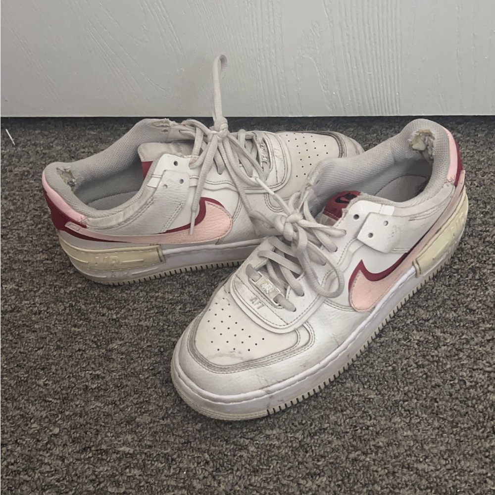 Red and White Airforce 1s
